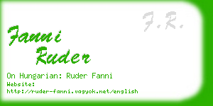 fanni ruder business card